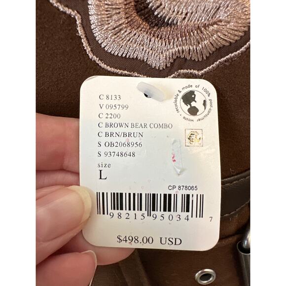 Free People NWT We The Free Andies Embroidered Vegan Leather Moto Jacket Size L - Picture 7 of 13